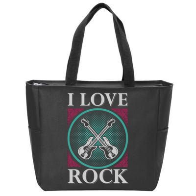 I Love Rock Zip Tote Bag