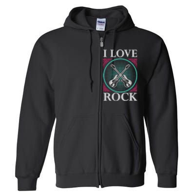 I Love Rock Full Zip Hoodie