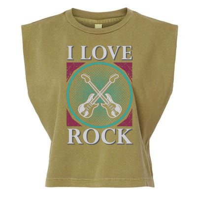 I Love Rock Garment-Dyed Women's Muscle Tee