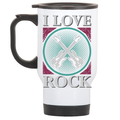 I Love Rock Stainless Steel Travel Mug