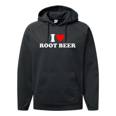 I Love Root Beer Root Beer Performance Fleece Hoodie