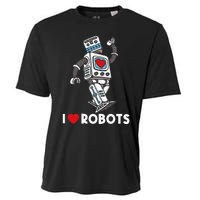 I Love Robots Robot Lover Robotics Engineer Engineering Cooling Performance Crew T-Shirt