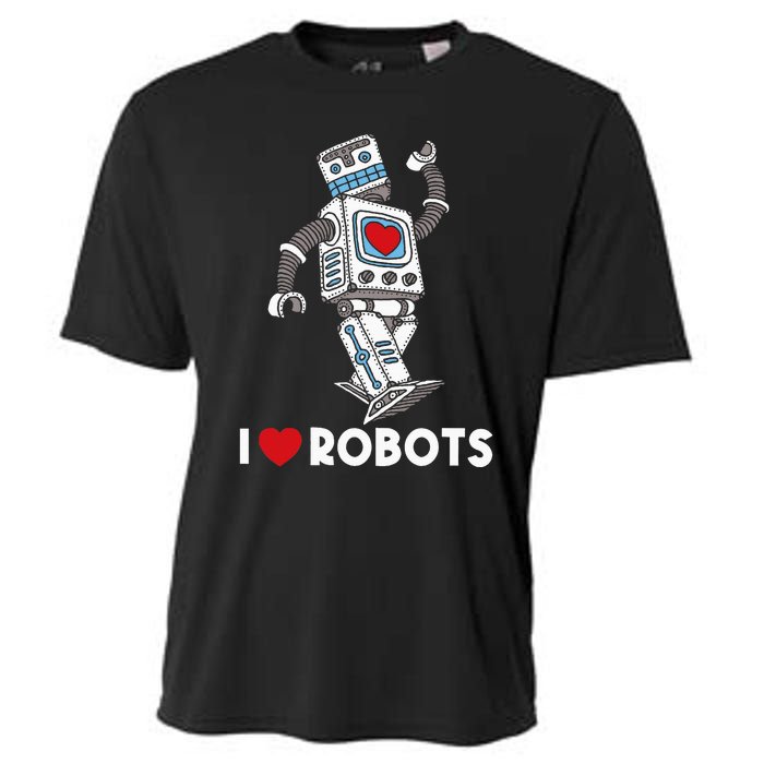 I Love Robots Robot Lover Robotics Engineer Engineering Cooling Performance Crew T-Shirt