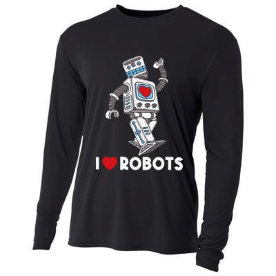 I Love Robots Robot Lover Robotics Engineer Engineering Cooling Performance Long Sleeve Crew