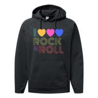 I Love Rock N Roll Music For Fans Young Performance Fleece Hoodie