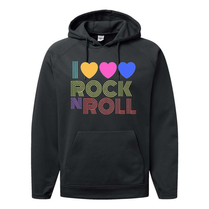 I Love Rock N Roll Music For Fans Young Performance Fleece Hoodie