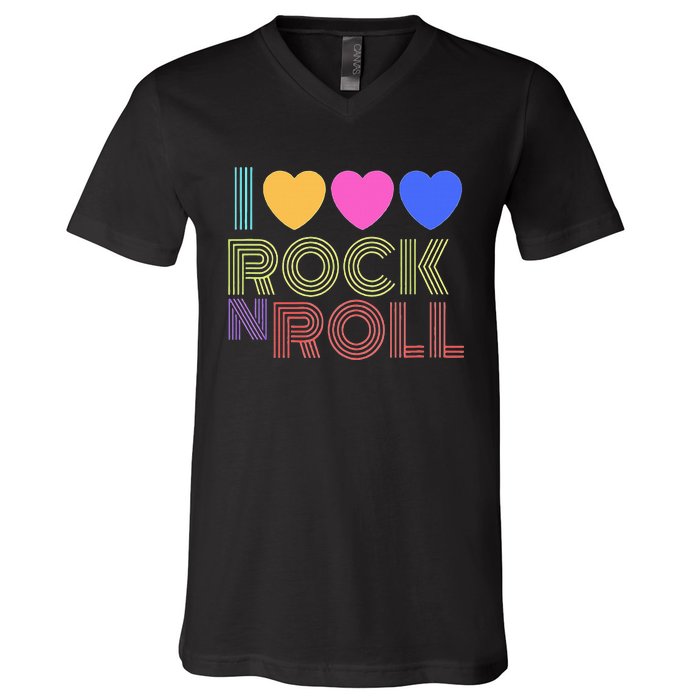 I Love Rock N Roll Music For Fans Young V-Neck T-Shirt