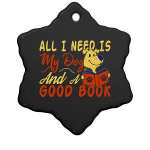 I Love Reading All I Need Is My Dog And A Good Book Cute Gift Ceramic Star Ornament