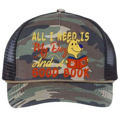 I Love Reading All I Need Is My Dog And A Good Book Cute Gift Retro Rope Trucker Hat Cap