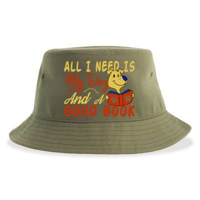 I Love Reading All I Need Is My Dog And A Good Book Cute Gift Sustainable Bucket Hat