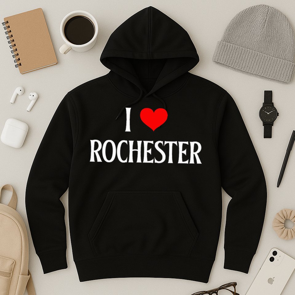 I Love Rochester I Heart Rochester Holiday Travel Souvenir Hoodie