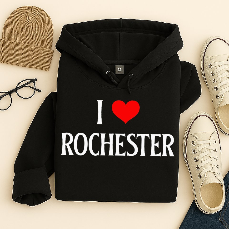 I Love Rochester I Heart Rochester Holiday Travel Souvenir Hoodie