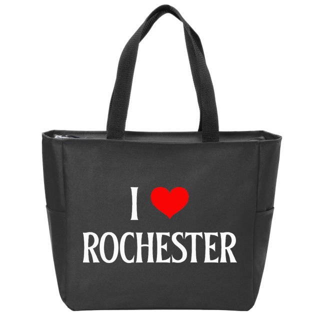 I Love Rochester I Heart Rochester Holiday Travel Souvenir Zip Tote Bag