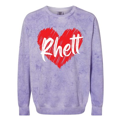 I Love Rhett Heart Funny First Name Rhett Colorblast Crewneck Sweatshirt