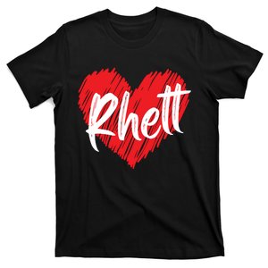 I Love Rhett Heart Funny First Name Rhett T-Shirt