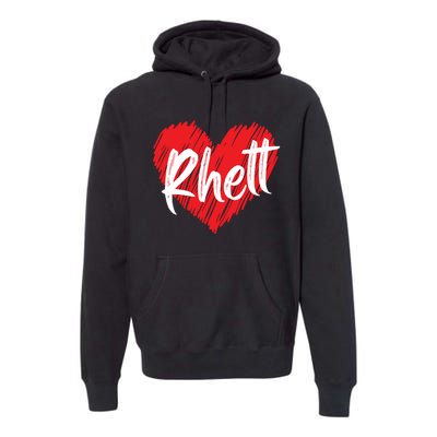 I Love Rhett Heart Funny First Name Rhett Premium Hoodie