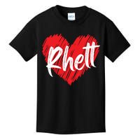 I Love Rhett Heart Funny First Name Rhett Kids T-Shirt