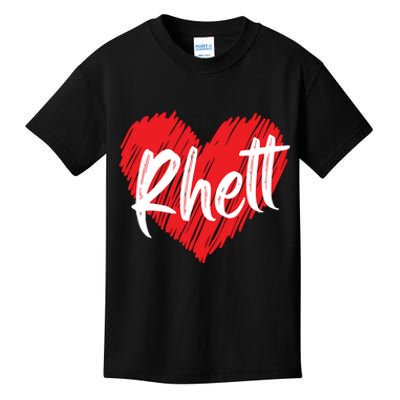 I Love Rhett Heart Funny First Name Rhett Kids T-Shirt