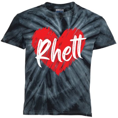 I Love Rhett Heart Funny First Name Rhett Kids Tie-Dye T-Shirt