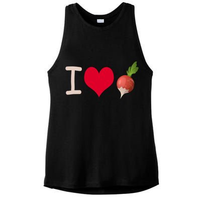 I Love Radish Radishes Gift Ladies PosiCharge Tri-Blend Wicking Tank