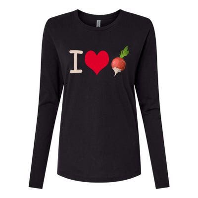 I Love Radish Radishes Gift Womens Cotton Relaxed Long Sleeve T-Shirt