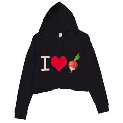 I Love Radish Radishes Gift Crop Fleece Hoodie