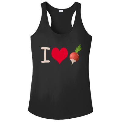 I Love Radish Radishes Gift Ladies PosiCharge Competitor Racerback Tank