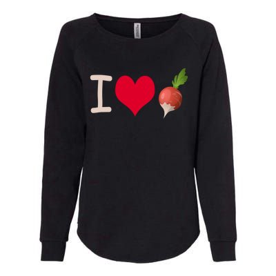 I Love Radish Radishes Gift Womens California Wash Sweatshirt