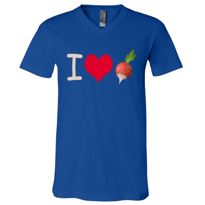 I Love Radish Radishes Gift V-Neck T-Shirt