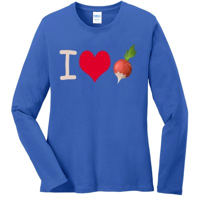 I Love Radish Radishes Gift Ladies Long Sleeve Shirt