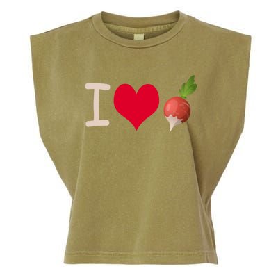 I Love Radish Radishes Gift Garment-Dyed Women's Muscle Tee