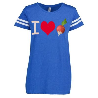 I Love Radish Radishes Gift Enza Ladies Jersey Football T-Shirt