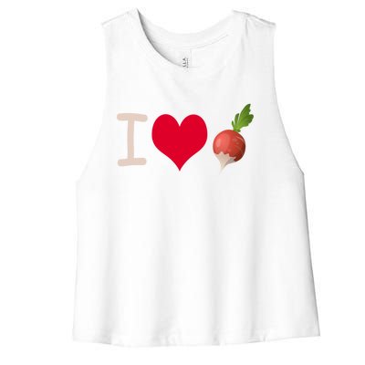 I Love Radish Radishes Gift Women's Racerback Cropped Tank