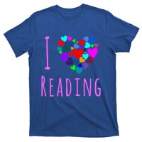 I Love Reading Gift Funny Gift Heart Love Books Reading Club T-Shirt