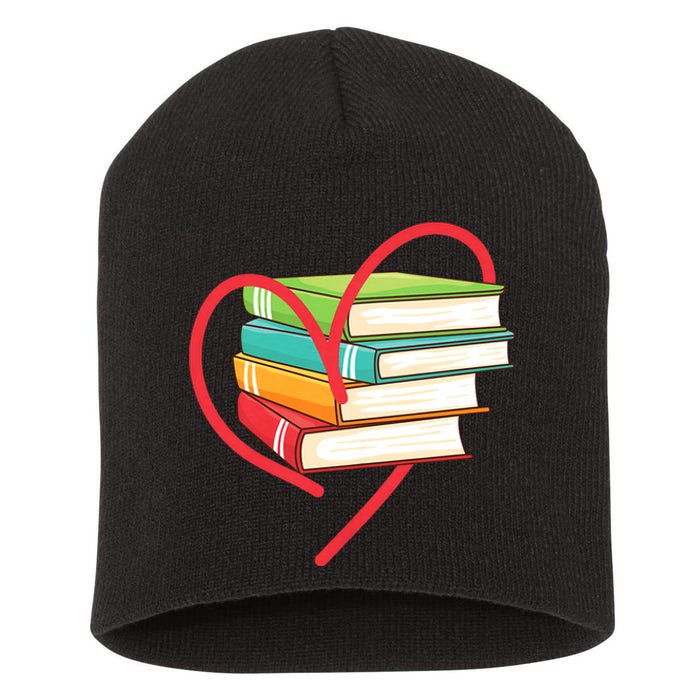 I Love Reading Heart Love Books Gift Library Bookworm Short Acrylic Beanie