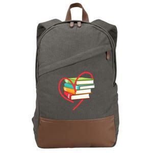 I Love Reading Heart Love Books Gift Library Bookworm Cotton Canvas Backpack