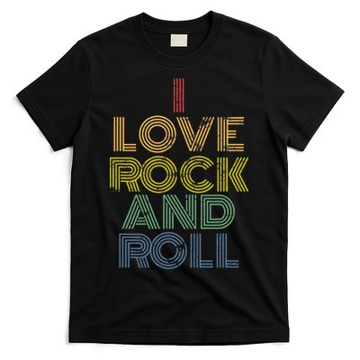 I Love Rock And Roll Distressed Rainbow 70s T-Shirt