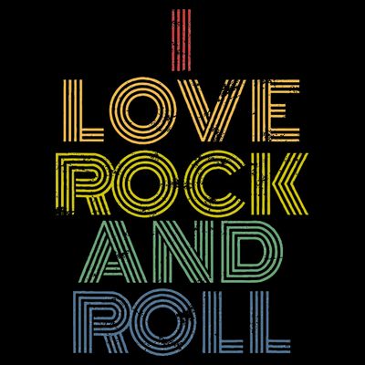 I Love Rock And Roll Distressed Rainbow 70s T-Shirt