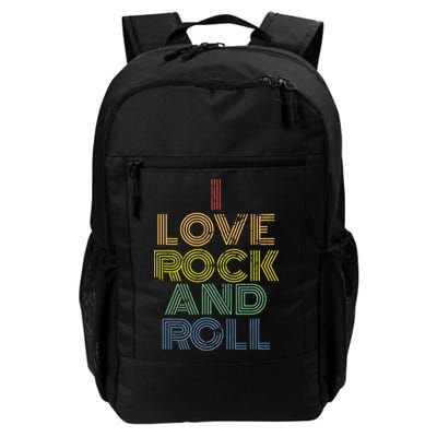I Love Rock And Roll Distressed Rainbow 70s Backpack