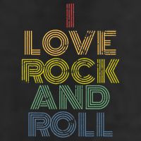 I Love Rock And Roll Distressed Rainbow 70s 11oz C Handle Ceramic Mug