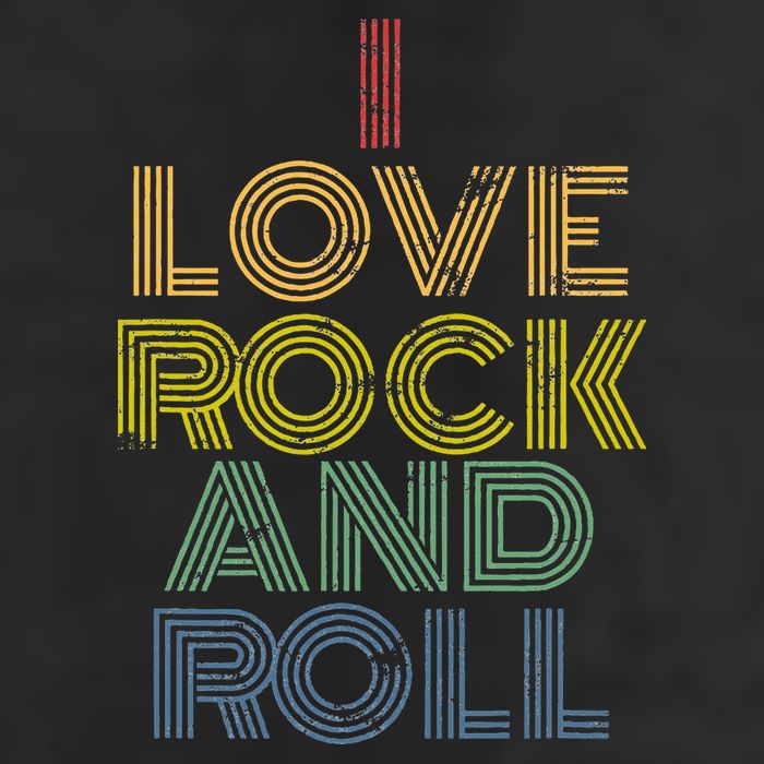 I Love Rock And Roll Distressed Rainbow 70s 11oz C Handle Ceramic Mug