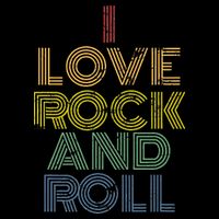 I Love Rock And Roll Distressed Rainbow 70s Flatbill Hat