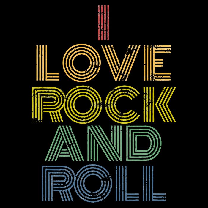 I Love Rock And Roll Distressed Rainbow 70s Flatbill Hat