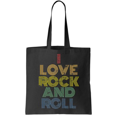 I Love Rock And Roll Distressed Rainbow 70s Bag