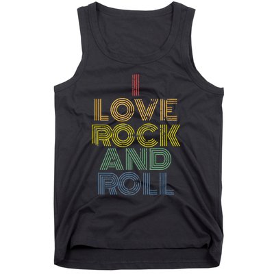 I Love Rock And Roll Distressed Rainbow 70s Tank Top