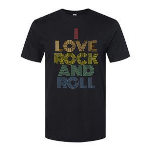 I Love Rock And Roll Distressed Rainbow 70s Softstyle CVC T-Shirt