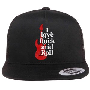 I Love Rock And Roll Flat Bill Trucker Hat