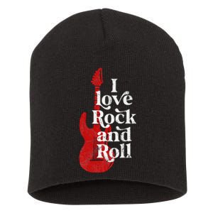 I Love Rock And Roll Short Acrylic Beanie