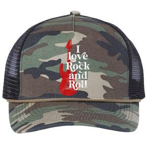 I Love Rock And Roll Retro Rope Trucker Hat Cap