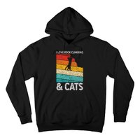 I Love Rock Climbing & Cats Cute Kitty Cat Lover Gift Hoodie